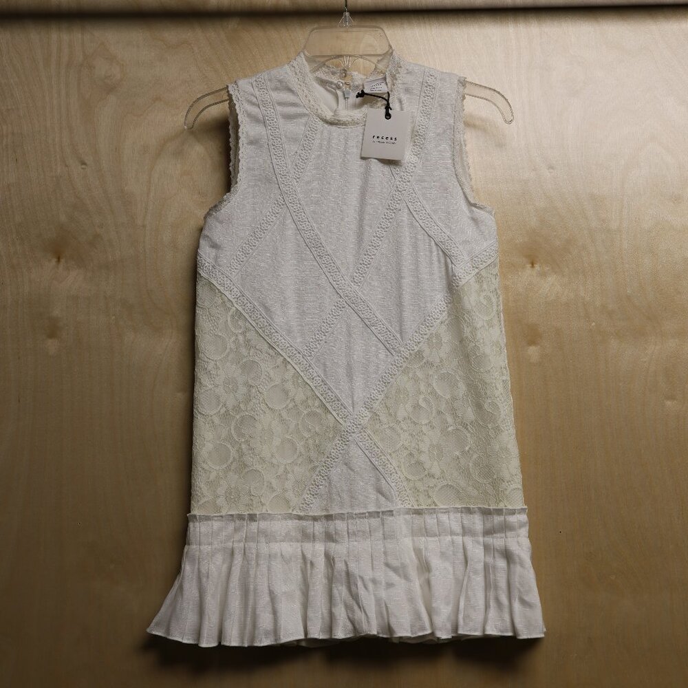 English Factory Recess Girls Ruffle Lace Swing Dress Girls Sz 11/12